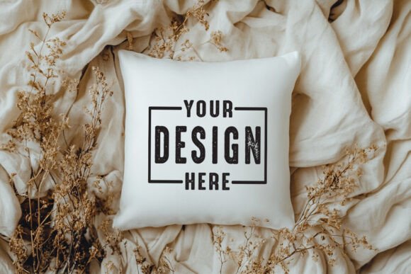 Beautiful Square Pillow Mockup: Essential Graphics for Product Mockups