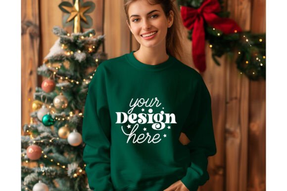 Christmas Forest Green Shirt Mockup 10: Graphics & Product Mockups