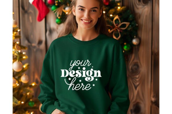 Christmas Forest Green Shirt Mockup 15: Graphics & Product Mockups