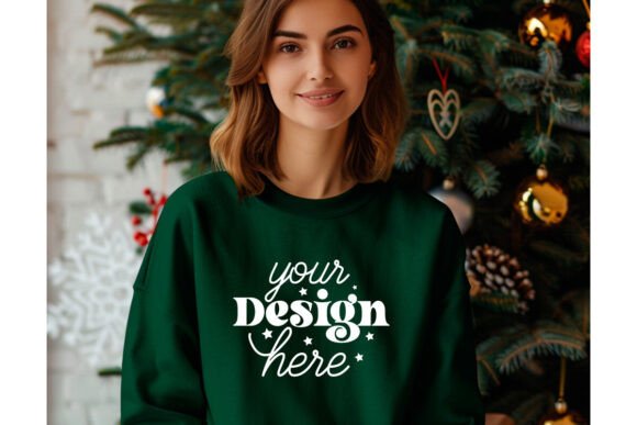 Christmas Forest Green Shirt Mockup 27: Graphics & Product Mockups