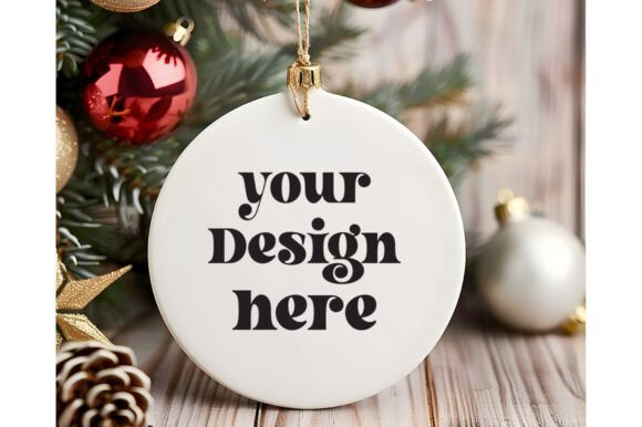 Christmas Ornament Round Sing Mockup 35: Graphics & Product Mockups
