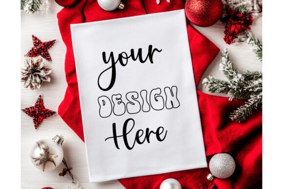 Christmas Towel Mockup 39: Essential Graphics & Product Mockups