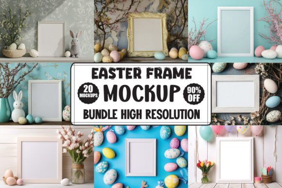 Easter Frame Mockup Bundle: Graphics for Product Mockups