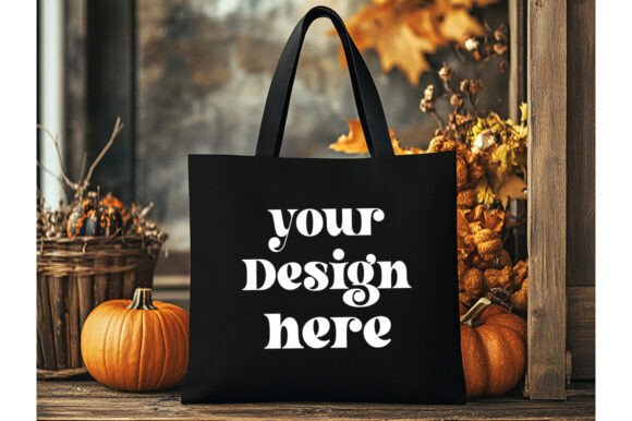 Halloween Black Tote Mockup: Graphics & Product Mockups