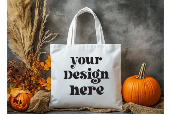 Halloween White Tote Mockup: Graphics & Product Mockups