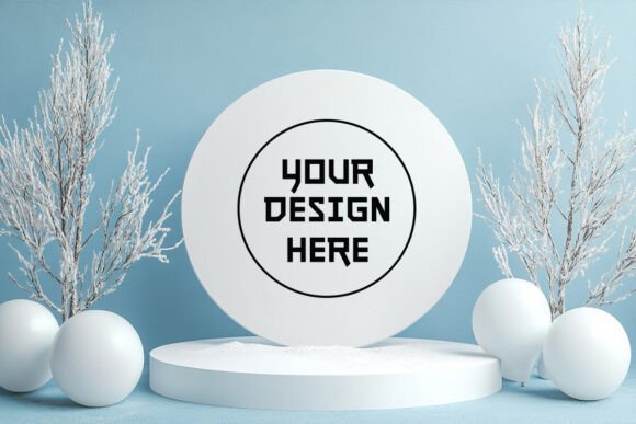 Happy New Year Round Mockup: Graphics for Product Mockups