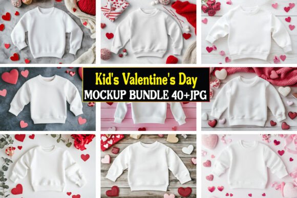 Kids Valentine's Mockups: Graphics for Product Displays