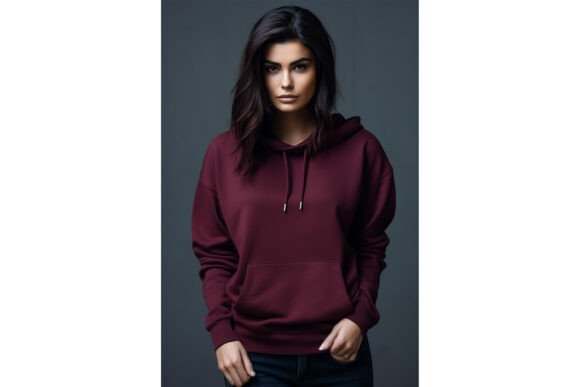 Maroon Hoodie Mockup: Graphics for Product Mockups