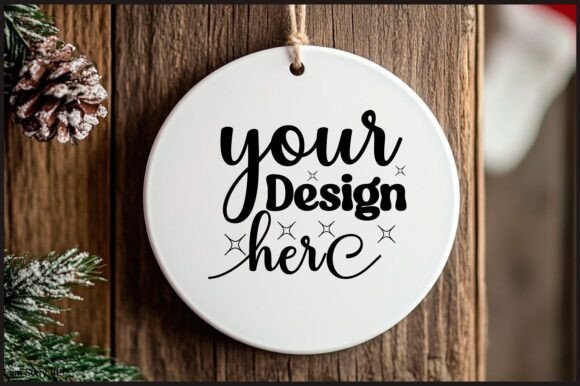 Round Christmas Ornament Mockup 108: Graphics for Product Mockups
