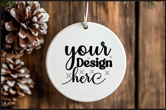 Round Christmas Ornament Mockup 131: Graphics & Mockups