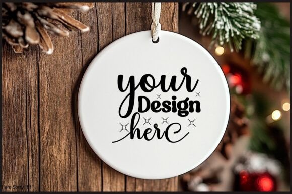 Round Christmas Ornament Mockup 132: Graphics for Product Mockups