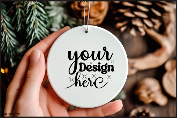 Round Christmas Ornament Mockup 139: Graphics for Product Mockups