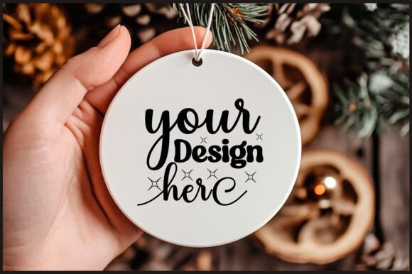 Round Christmas Ornament Mockup 158: Graphics & Product Mockups