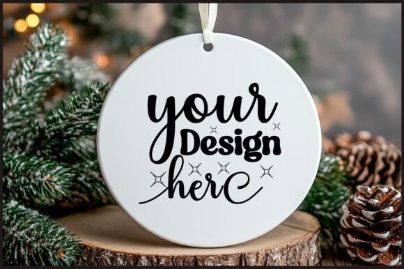 Round Christmas Ornament Mockup 20: Graphics & Product Mockups