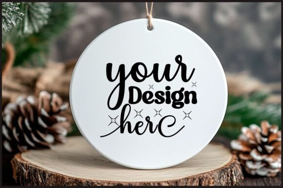 Round Christmas Ornament Mockup 27: Graphics & Product Mockups