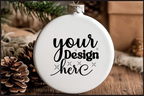 Round Christmas Ornament Mockup 35: Graphics & Product Mockups