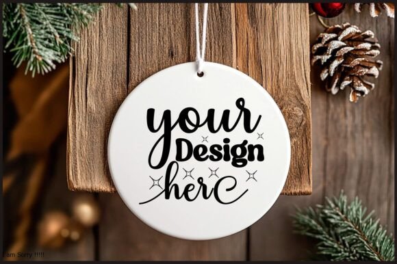 Round Christmas Ornament Mockup 63: Graphics & Product Mockups