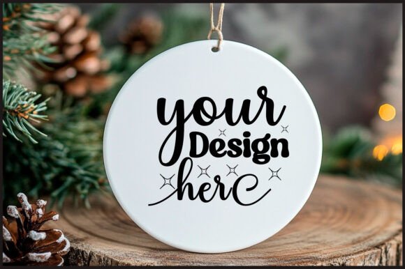Round Christmas Ornament Mockup 80: Graphics & Product Mockups