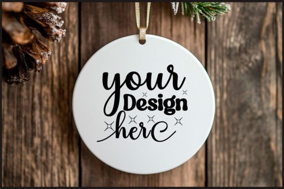 Round Christmas Ornament Mockup 83: Graphics & Product Mockups