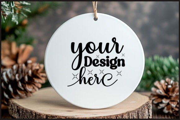 Round Christmas Ornament Mockup 86: Graphics for Product Mockups
