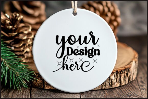 Round Christmas Ornament Mockup 87: Graphics & Product Mockups